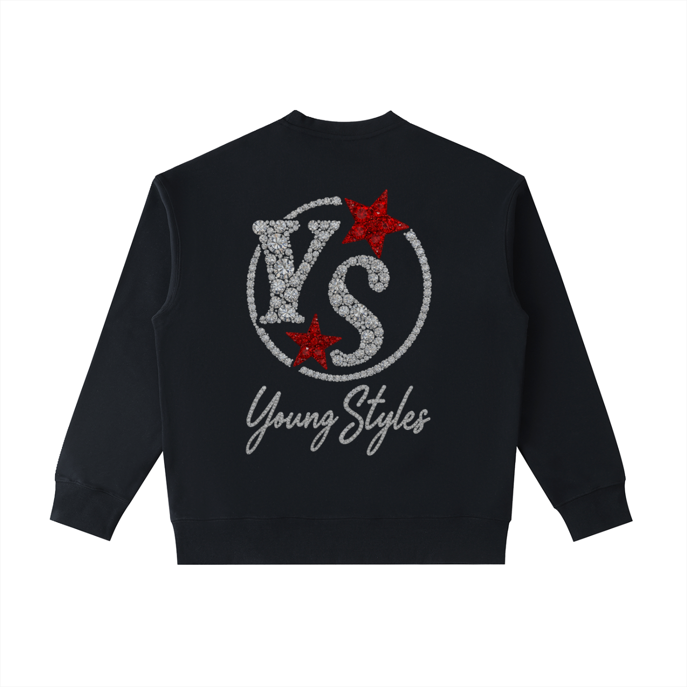 YOUNG STYLES DIAMOND PATCH STAR POCKET SWEATER
